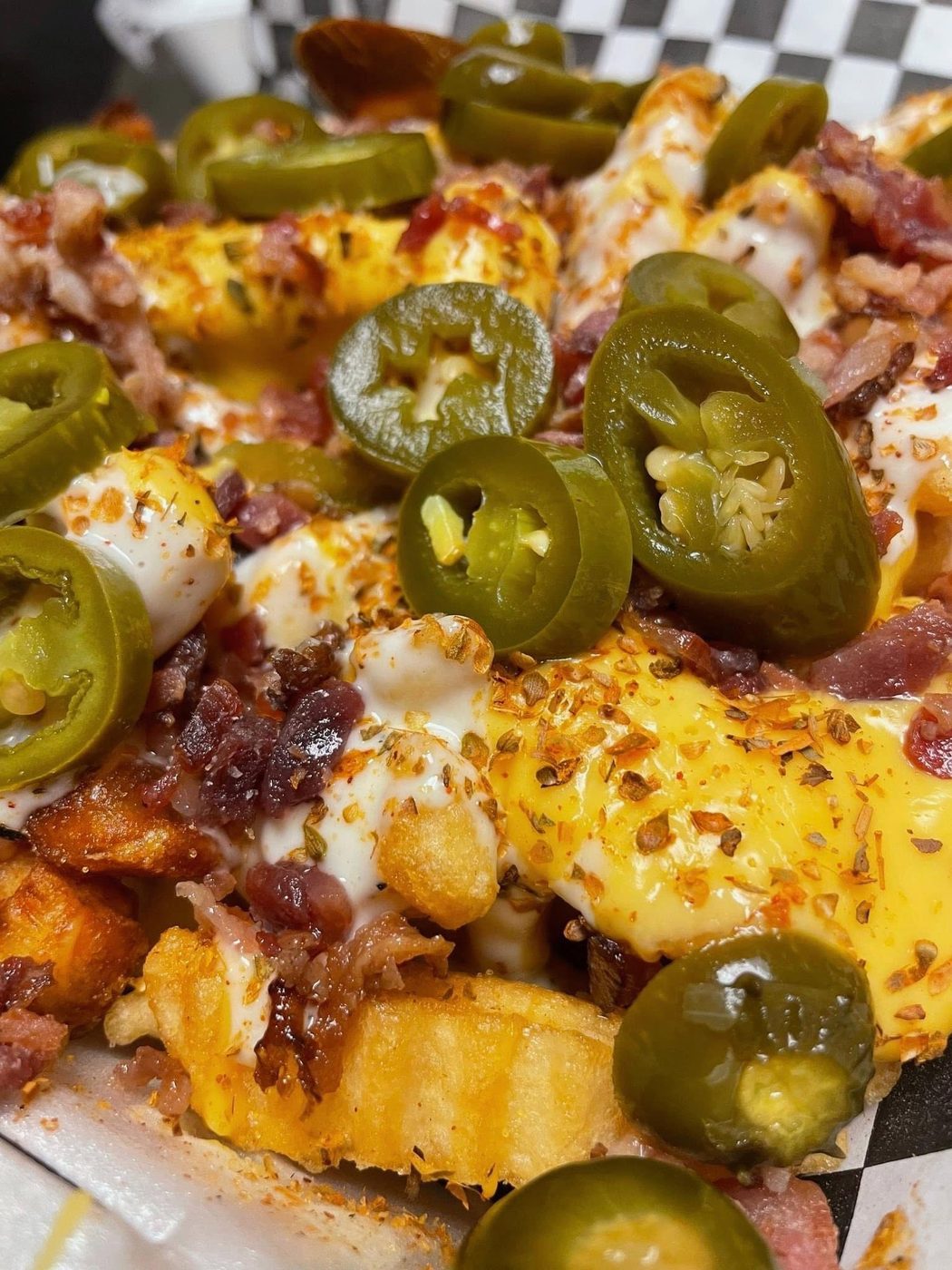 Loaded fries with jalapenos
